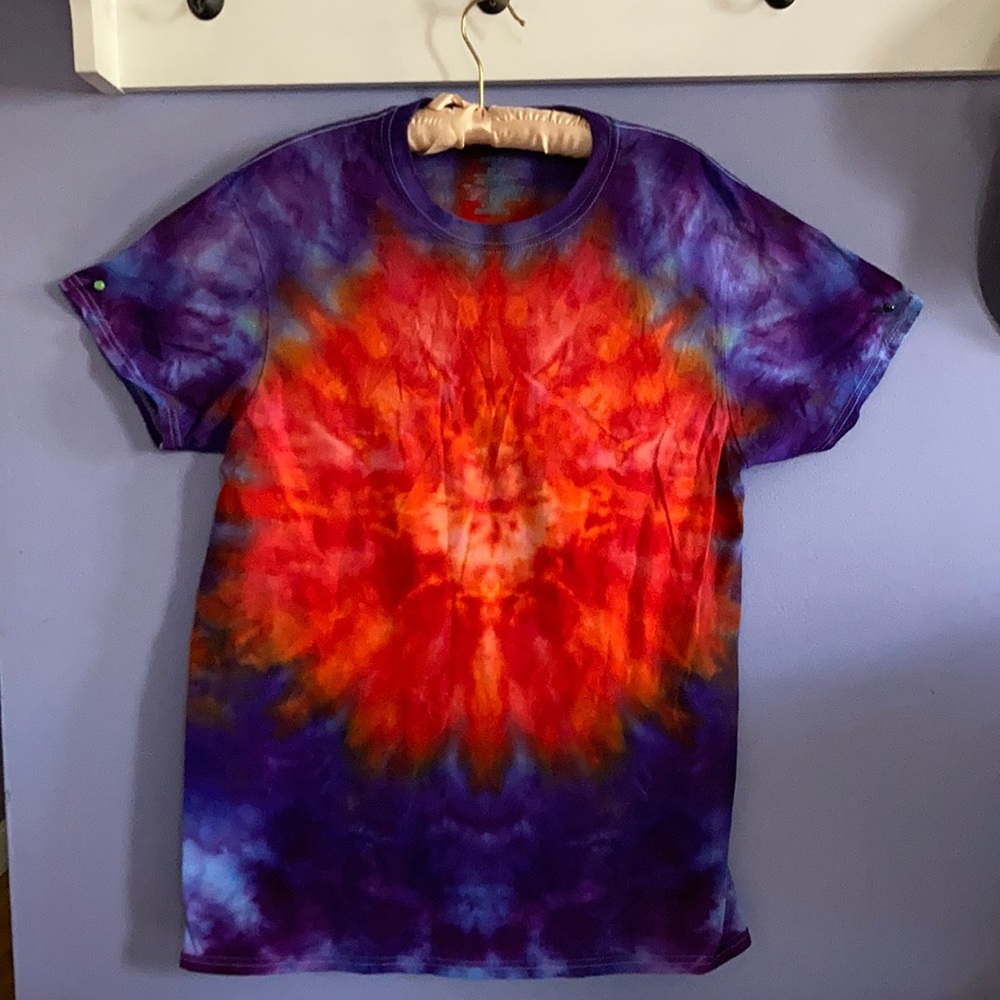 One of a kind hand dyed tie dye t-shirt